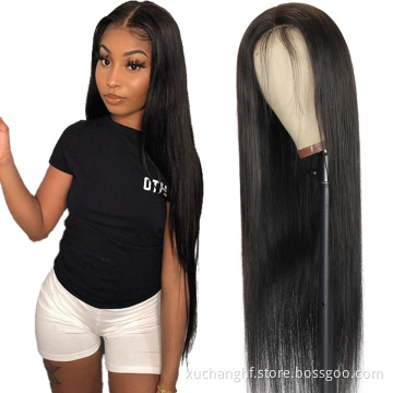 HF Hair 13X4 13X6 Hd Transparent Swiss Lace Front Wigs Long Human Hair Glueless Brazilian Straight 100% Virgin Hd Full Lace Wig